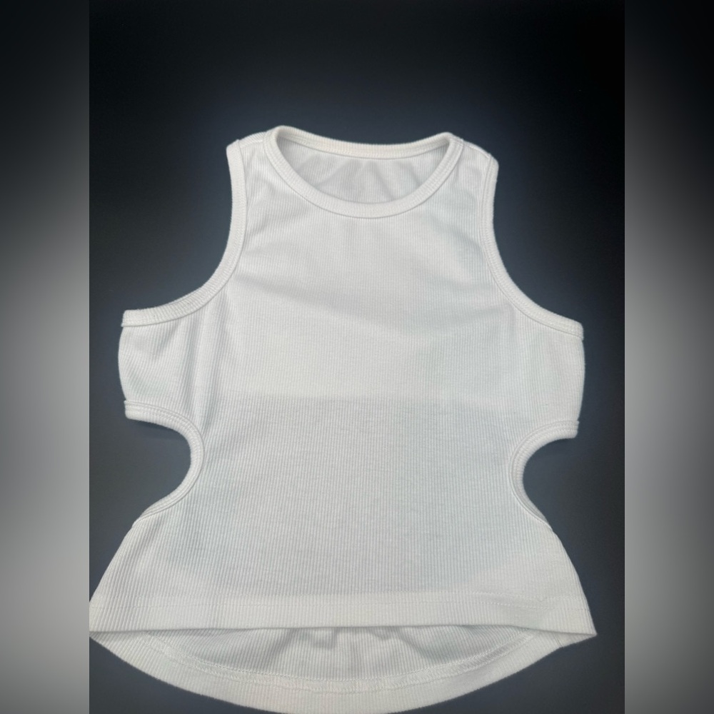 White Cutout Ribbed Tank Top - Women